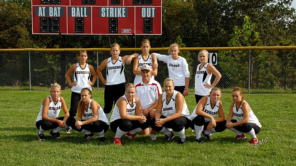 Serious face softball team photo